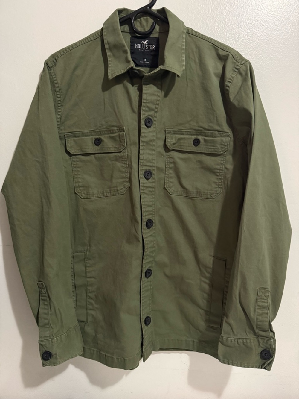 Hollister Men's Olive Green Military Field Jacket
